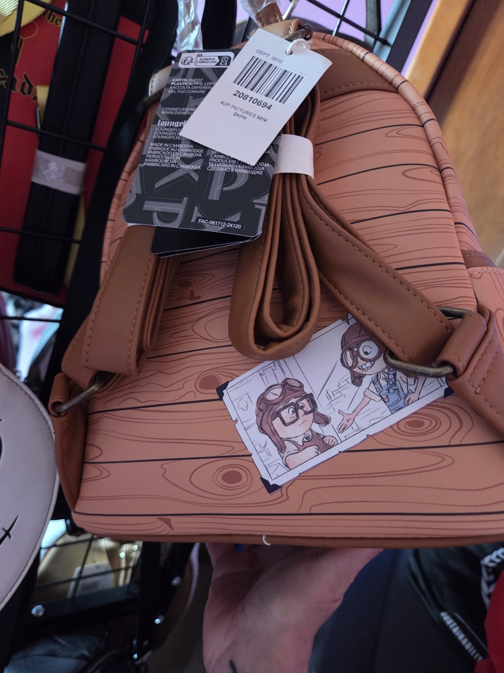Pixar Up Graphic Mini Backpack - Wood Panel & Photo Collage - Picture 2 of 2
